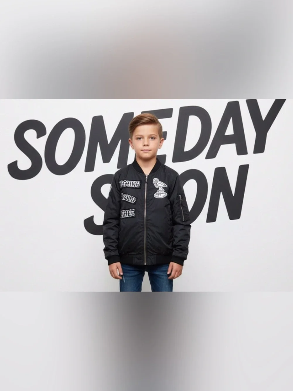 Authentic Someday Soon I will Change the world boys designer jacket sz 6